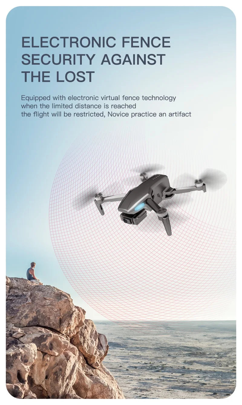 H851 GPS Drone - 4K HD Dual Camera Wifi Fpv 2-Axis RC Helicopter Height Hold Headless Mode Professional Foldable Quadcopter RC Toy Professional Camera Drone 26 H851 GPS Drone, ELECTRONIC FENCE SECURITY AGAINST THE LOST Novice