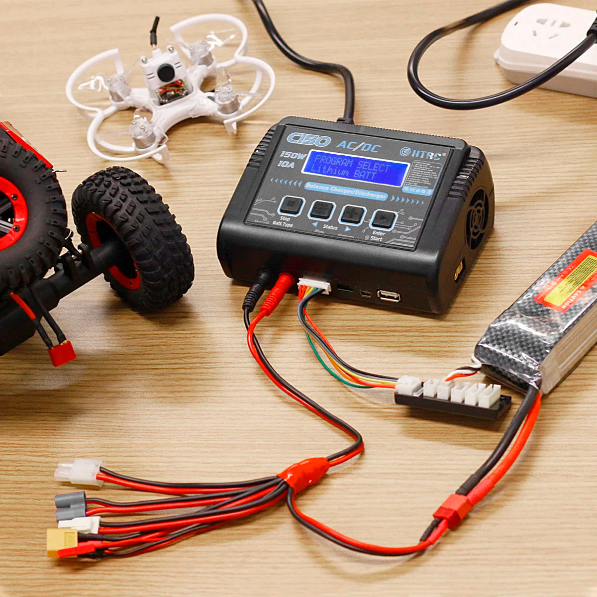 HTRC T240 Duo Lipo Charger - Battery Discharger Dual Channel AC 150W DC 240W Touch Screen RC Charger for Model Car Toy 36 HTRC T240 Duo Lipo Charger, Lithiun BATT LSC*a utas Iu| u
