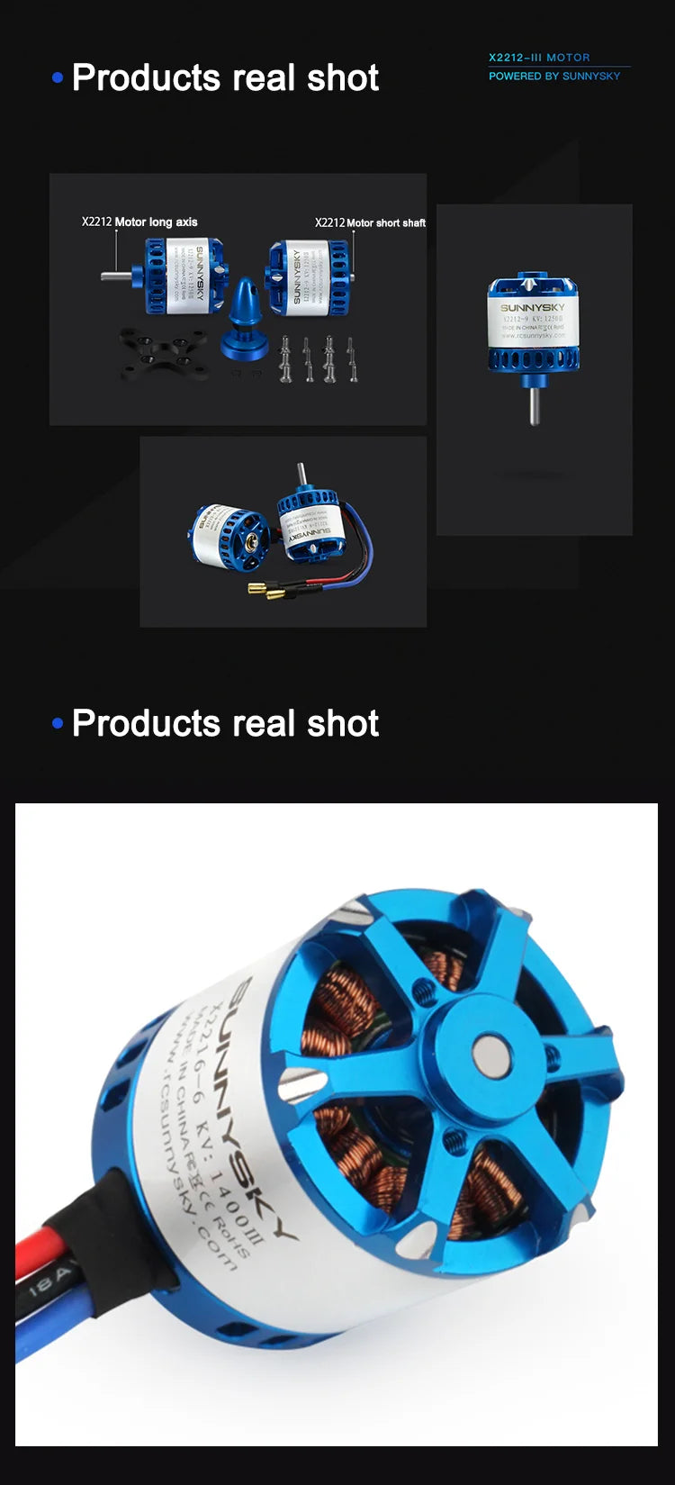 SUNNYSKY X2212-III X2216-III X2220-III 880KV 950KV 980KV 1100KV 1150KV 1250KV 1400KV 2200KV motor for RC models 11 SUNNYSKY X2212-III X2220-III SPECIF