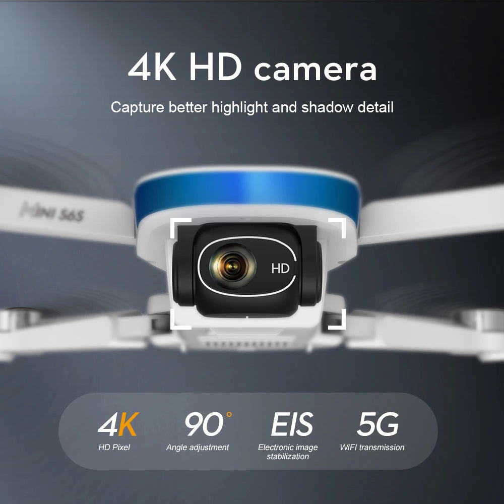 S6S Mini Drone, 4K HD camera Capture better highlight and shadow detail HD 4K 90 EIS 5G