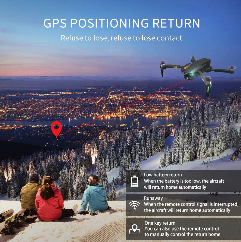 GD91 Max Drone, GPS POSITIONING RETURN Refuse to lose, refuse to lose contact