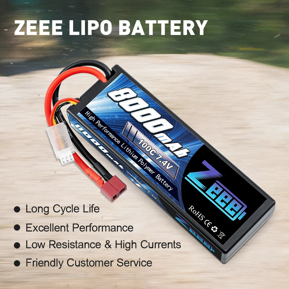 Zeee 2S Lipo Battery, ZEEE LIPo BATTERY Long Cycle Life Excellent Performance Low Resistance &