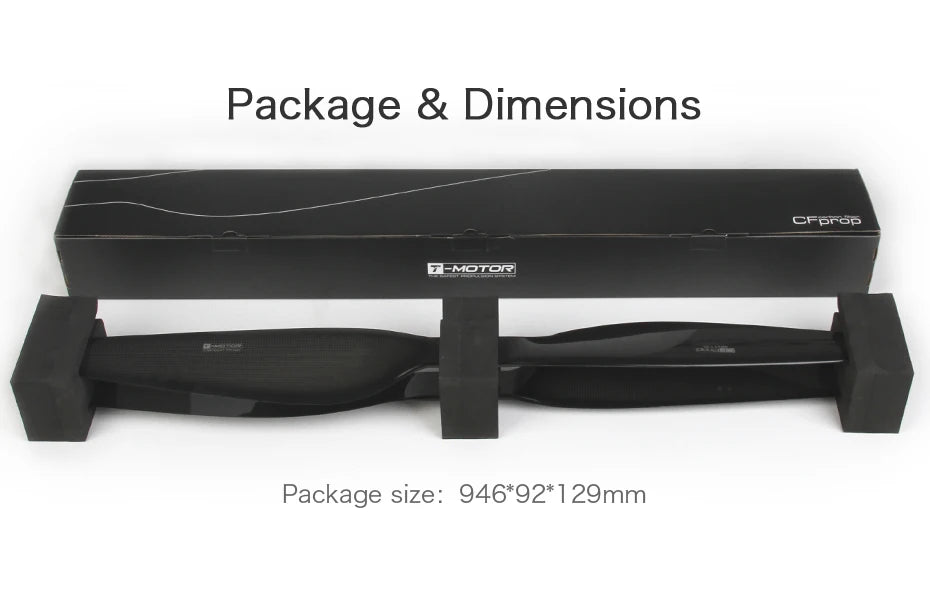 T-Motor G34*11.5" oem heavy lift drone propeller, Package & Dimensions Cfprss EMOTON Package size: 946