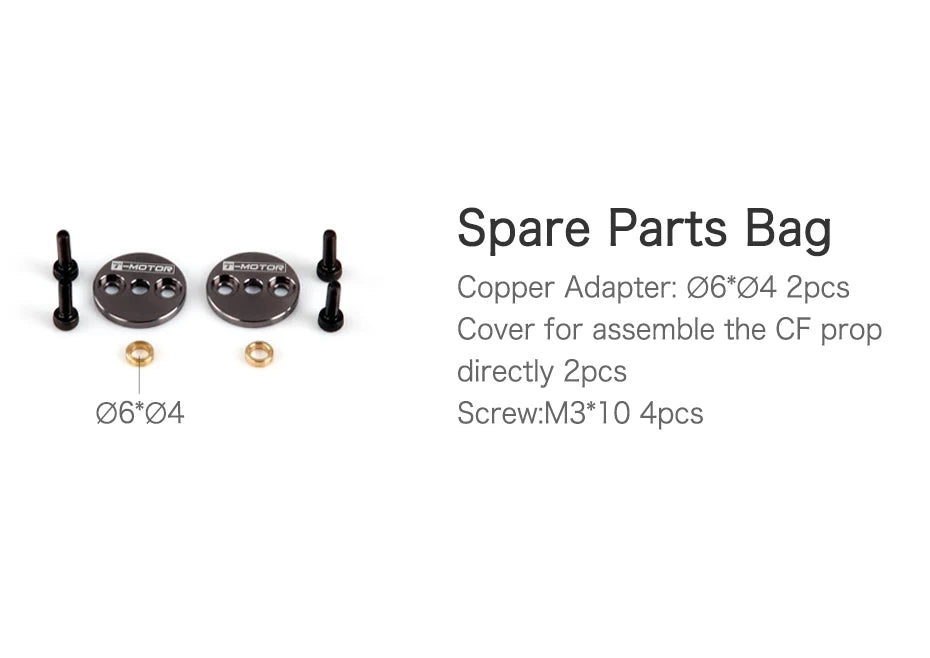 T-Motor CF prop P20*6 Prop, Cover for assemble the CF prop directly Zpcs 06*04 Screw:M