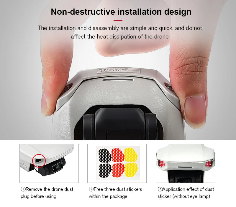 Head Eye Light For DJI MINI 2 Mavic Mini Se Head Flashing Light 29 installation and disassembly are simple and quick; and do not affect the heat