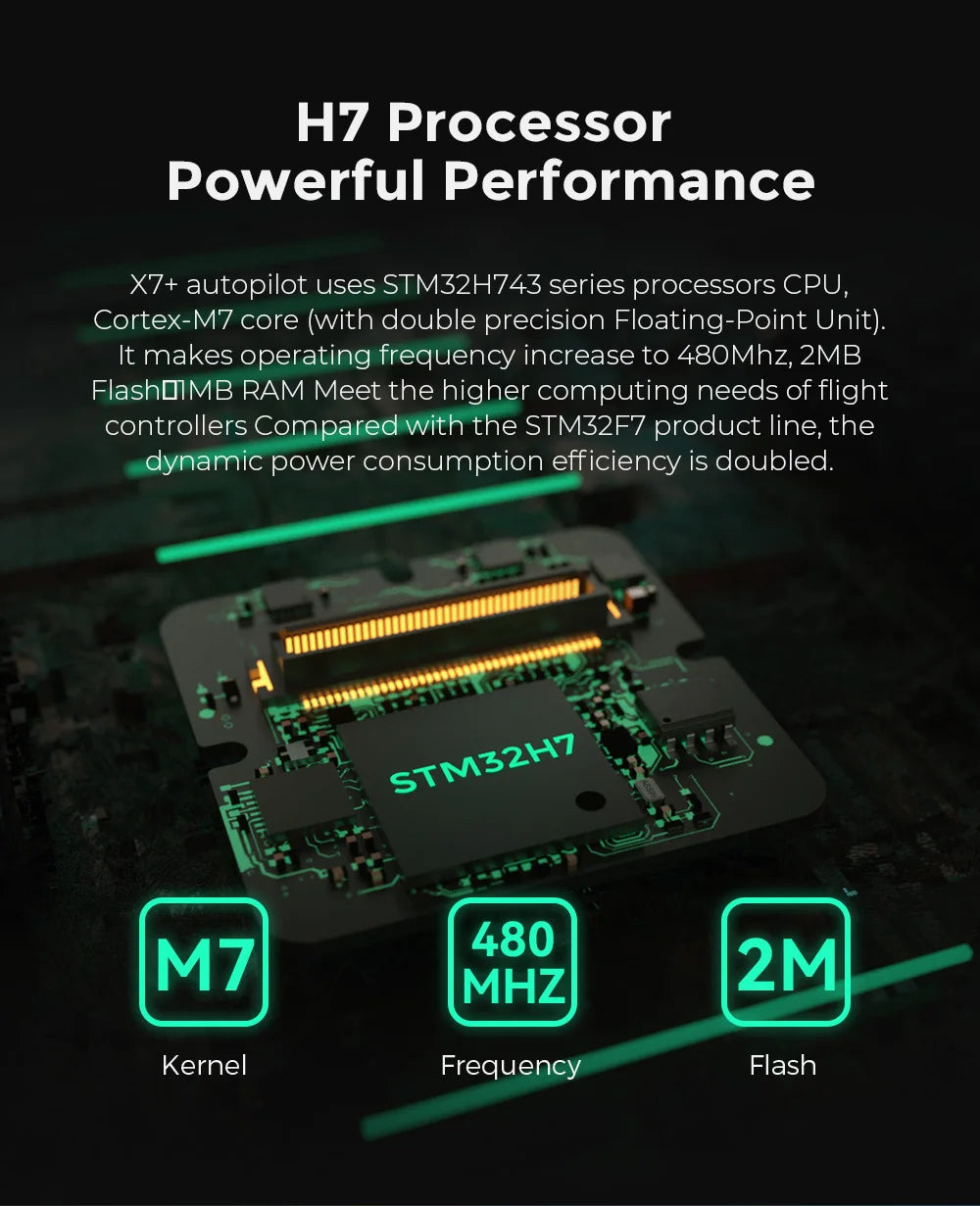 H7 Processor Powerful Performance X7+ autopilot uses STM32H74