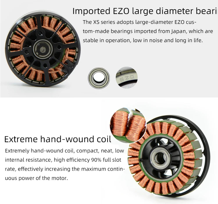 1/2/4PCS SunnySky X6215S Brushless Motor - XS-Series With Accessories 170KV 210KV 350KV for RC Racing Drone Brushless Motor 9 1/2/4PCS SunnySky X6215S Brushless Motor, XS series adopts large-diameter EZO bearings imported from