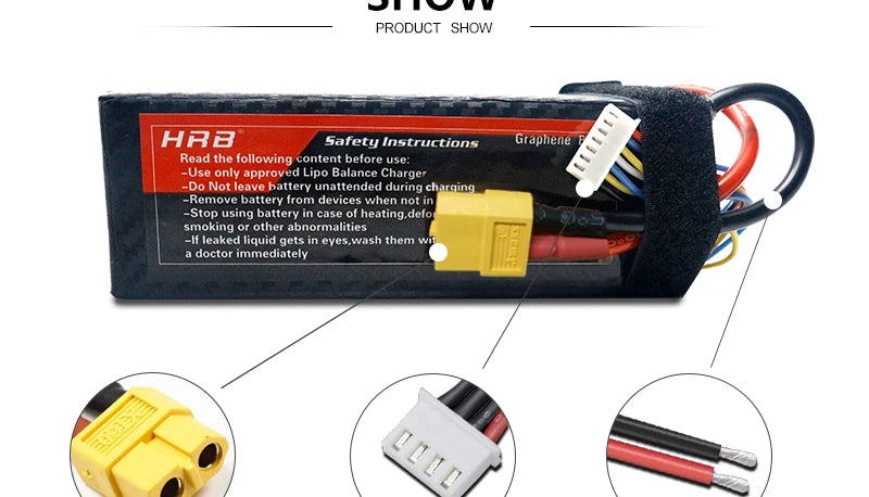 HRB 3800mah Graphene 7.4V 11.1V Lipo Battery 2S 3S 4S 100C 14.8V XT90 XT60 Deans T EC5 RC Airplanes Car Parts 5S 18.5V 6S 22.2V 12 HRB 3800mah Graphene 7.4V 11.1V Lipo Battery, ArB SatetyInstructions Graphene Read the following content before