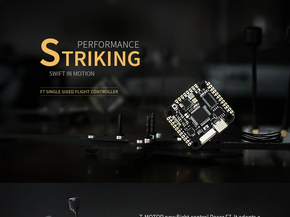 T-motor Pacer F7 Single Sided Flight Controller FC for FPV RC Racing Drone 7 PERFORMANCE STRIKING SWIFT IN MOTION F7 SINGLE S