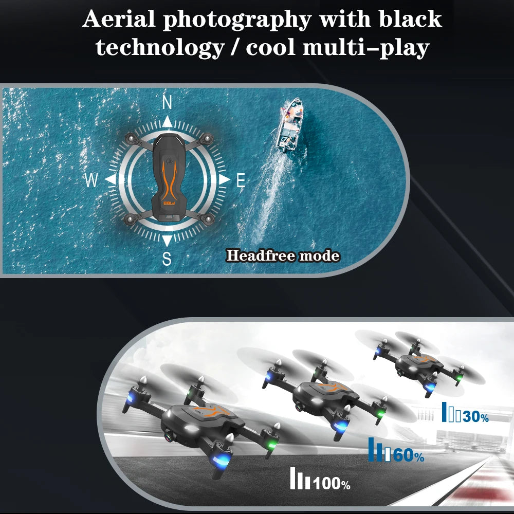 F183 Drone, aerial photography with black technology / cool multi-play s head