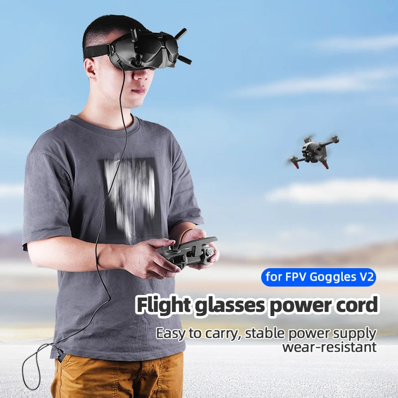 FPV Goggles V2 Glight power cord Easy to carry, stable power
