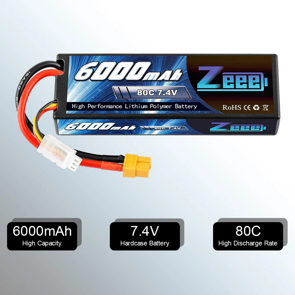 1/2Units Zeee LiPo Battery. gdbbzas PBB 80C 7.4V High Performance Lithium