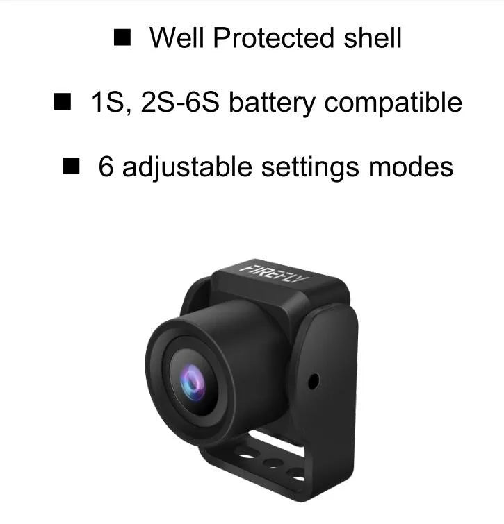Hawkeye Firefly Fortress Micro FPV Camera, Well Protected shell 1S,2S-6S battery compatible 6 adjustable settings modes 