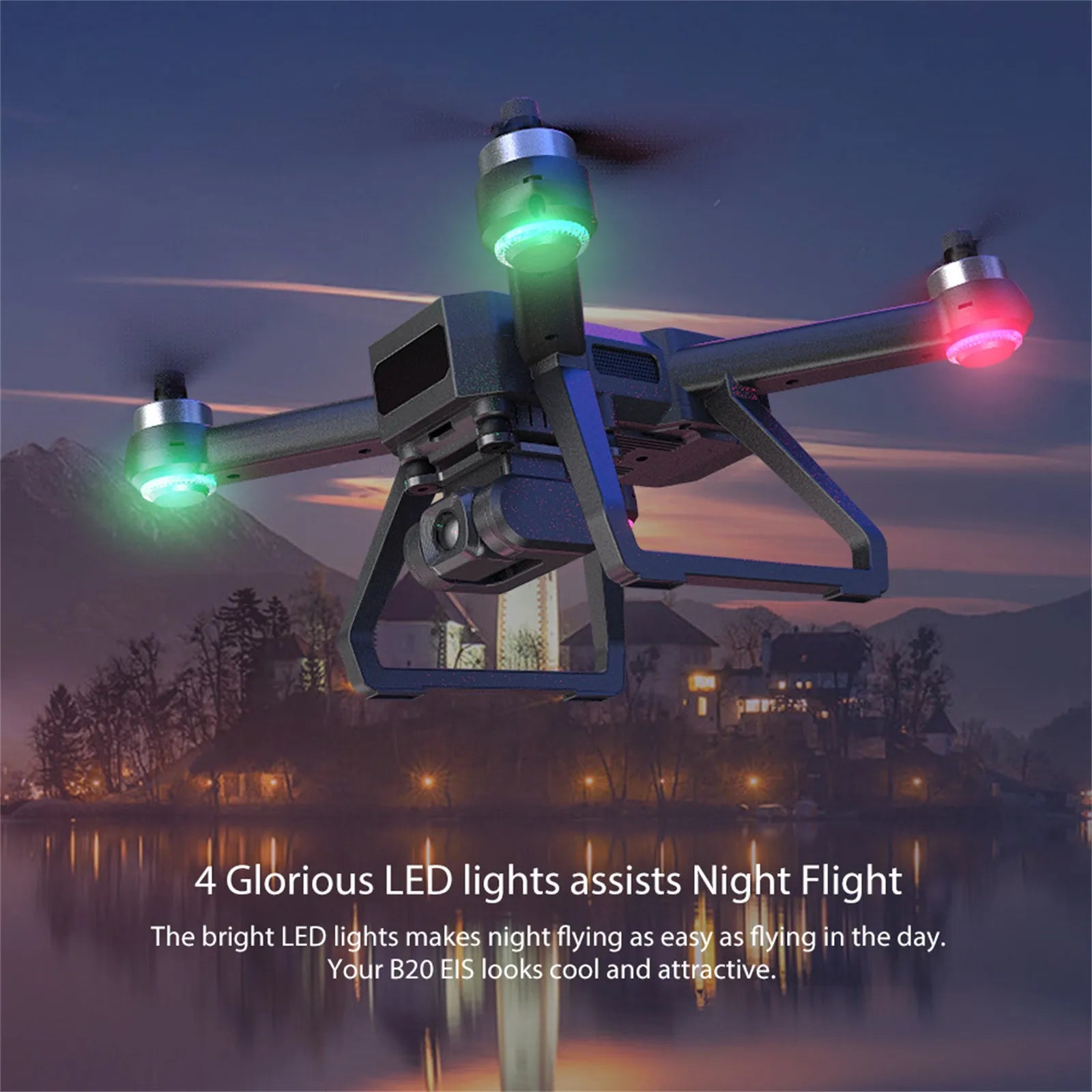 Mjx Bugs 20 Drone - Electronic Anti-shake Gimbal GPS Drone 4k 5g Fpv HD Camera Quadcopter Brushless Professional RC Dron Type-c Charging Professional Camera Drone 29 Mjx Bugs 20 Drone, bright LED lights makes night flying as easy as flying in the Your B20 EIS looks cool