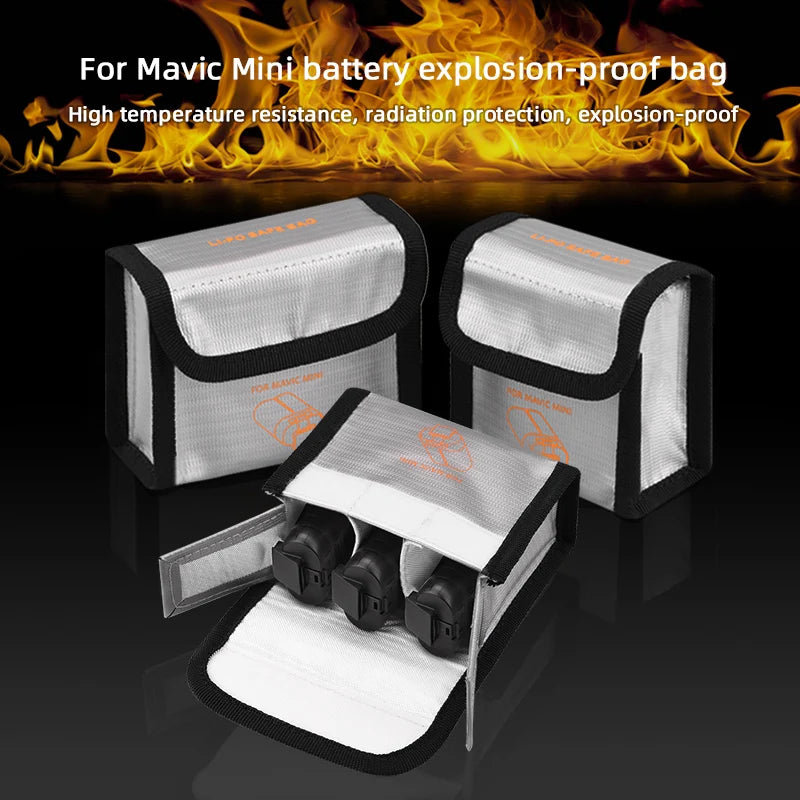 Battery Safe Bag Explosion-Proof Lipo Safety Guard Carrying Cover Storage Case for DJI Mavic Mini/Mini 2/SE Drone Accessories 12 Bag for Mavic Mini battery explosion-proof bag High temperature resistance, radiation protection; explosion