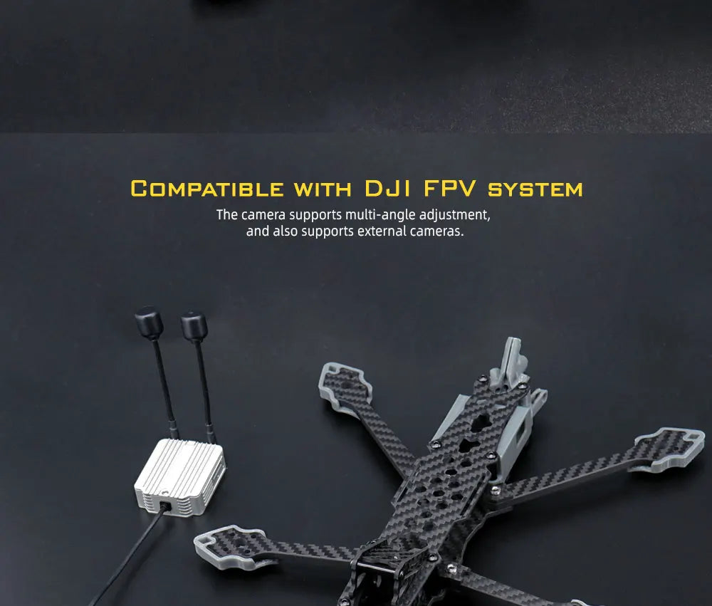 5-Inch FPV frame Kit. camera supports multi-angle adjustment. and also supports external cameras . DJl FPV