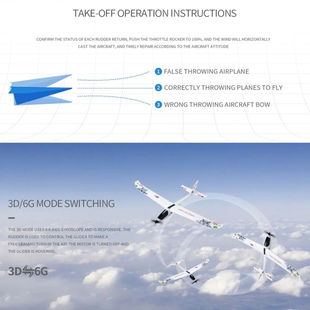 XK A800 RC AirPlane, AIRCRAFT ATTITUDE FALSE THROWING AIRPLANE