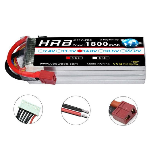 HRB 1800mah 2S 3S Lipo Battery - 7.4V 11.1V XT60 T Deans 50C 14.8V 18.5V 22.2V 4S 5S 6S RC Parts For Mjx Bugs Drone Airplanes Car