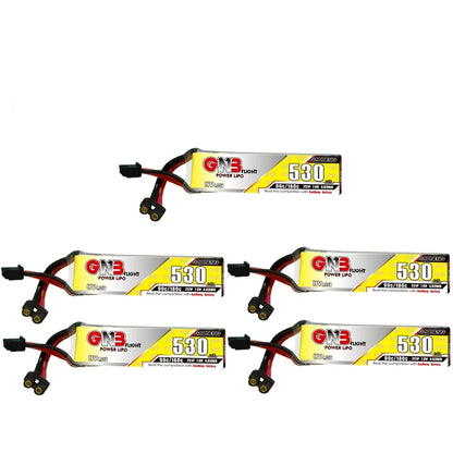 Gaoneng lithium-ion batteries with PH2.0/XT30U-F plug for RC FPV drones and similar applications.