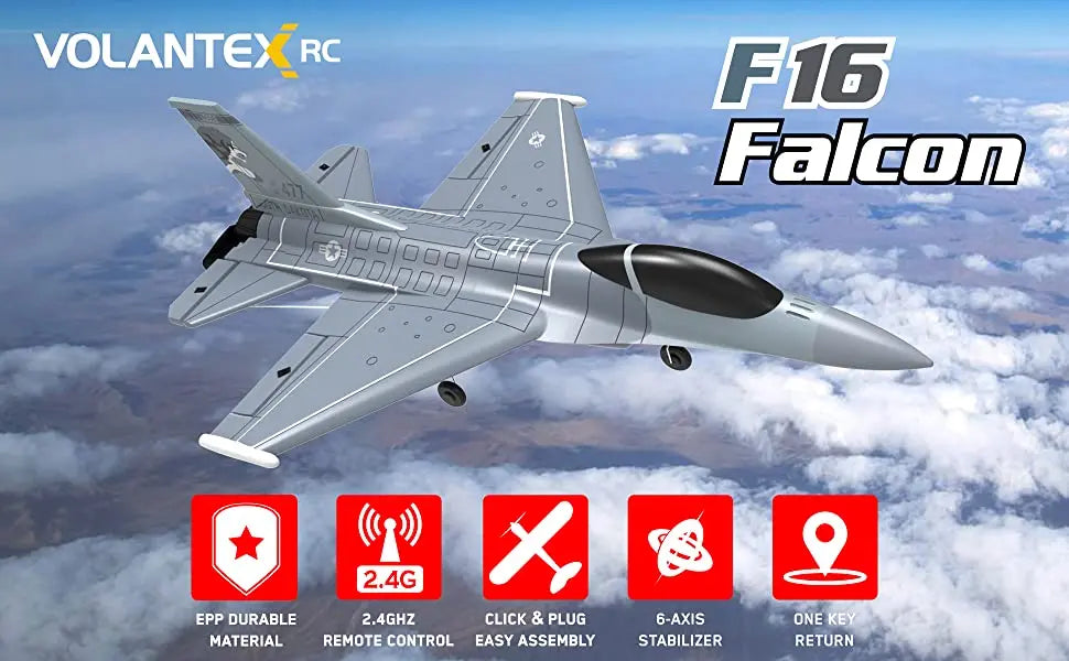 F16 Falcon RC Airplane, VOLANTE RC F16 Facodm 2.4G EPP DUR