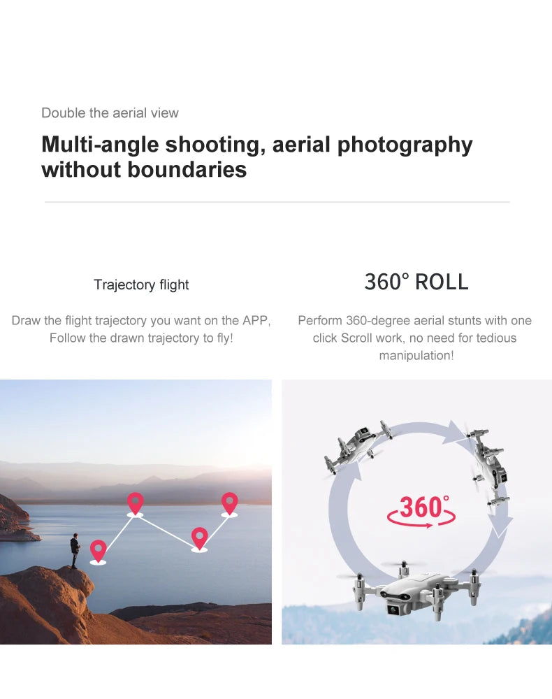 V9 RC Mini Drone, double the aerial view multi-angle shooting, aerial photography without boundaries trajectory