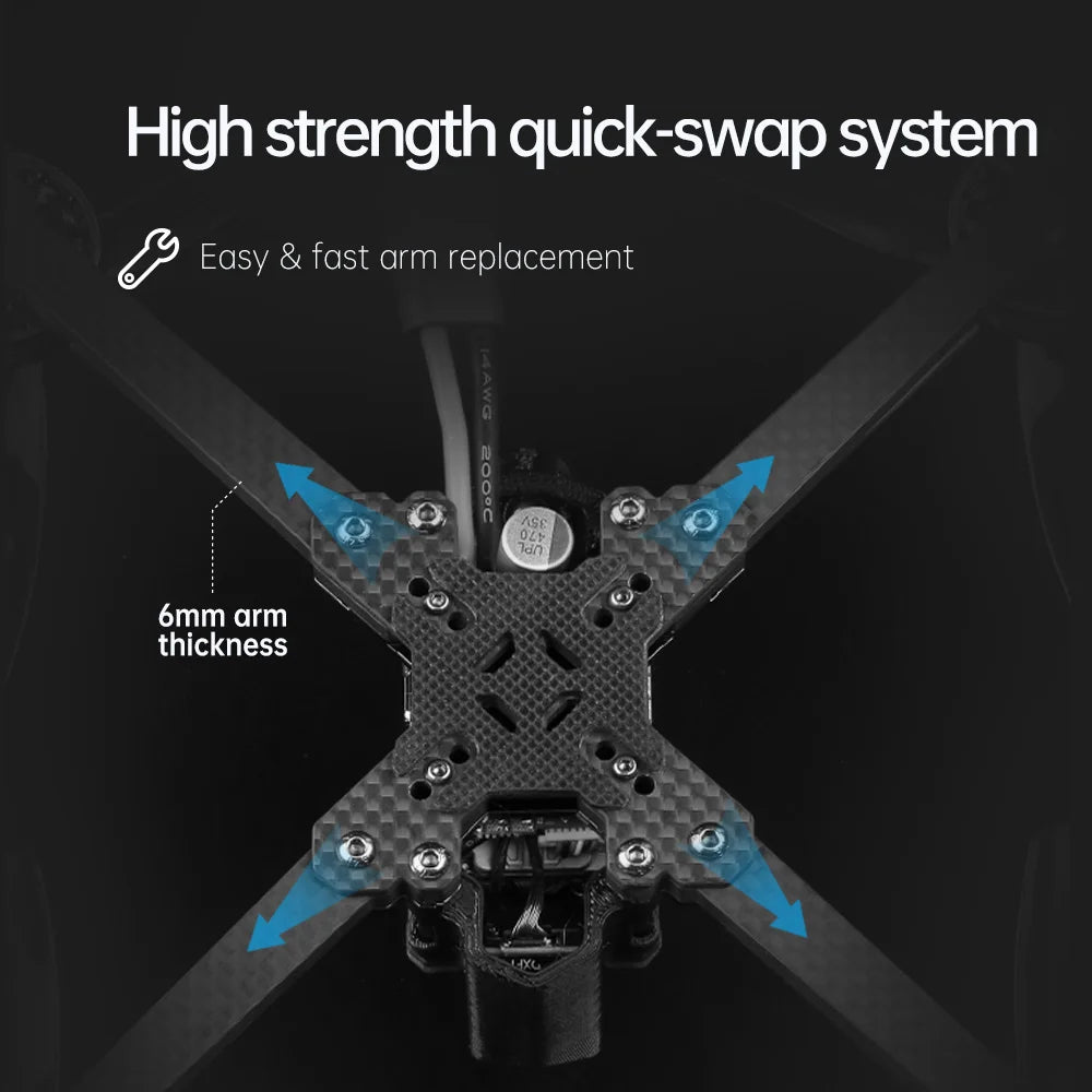 high strength quick-swap system Easy & fast arm replacement '1 