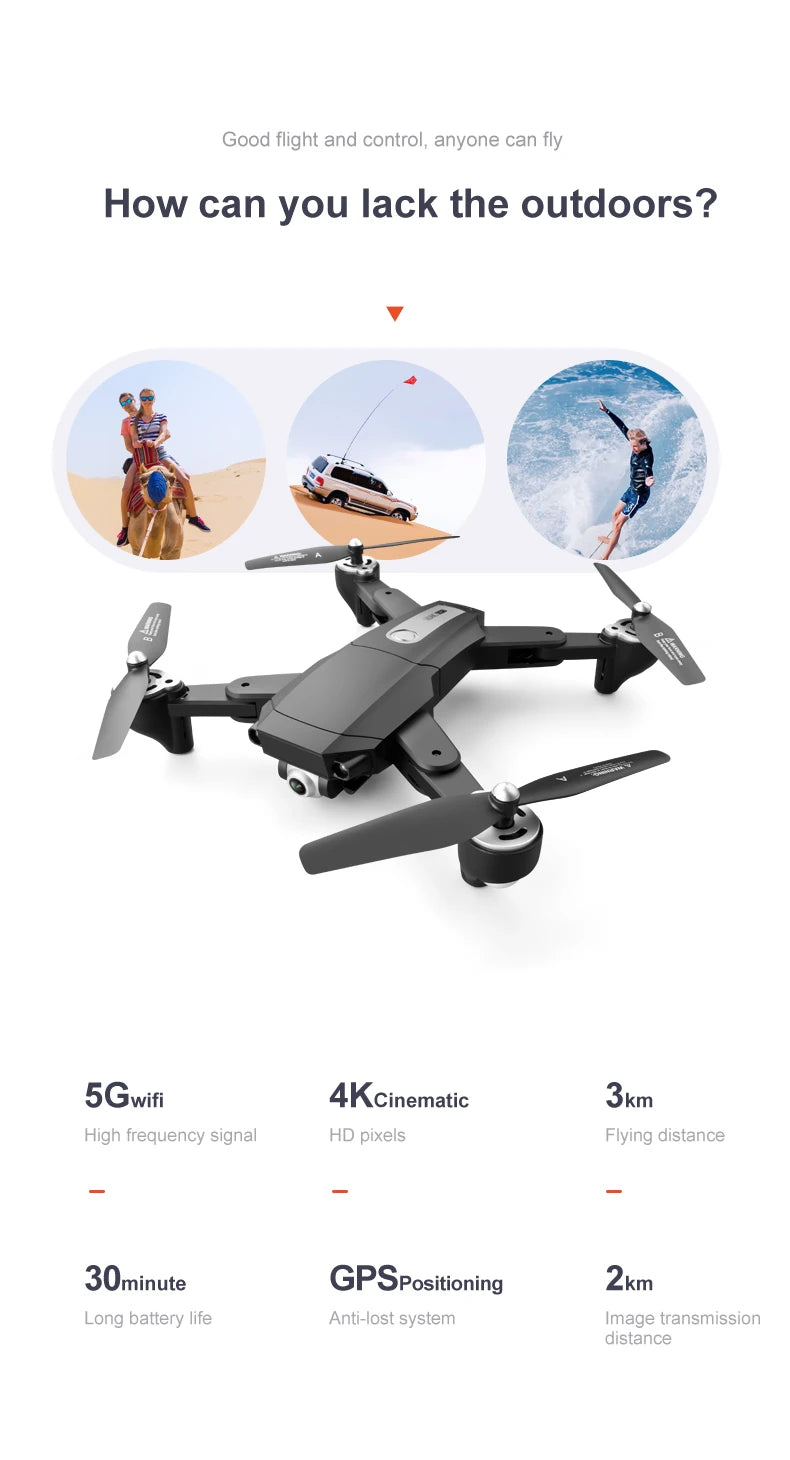 S604 PRO Drone, 5gwifi 4kcinematic 3km high frequency signal