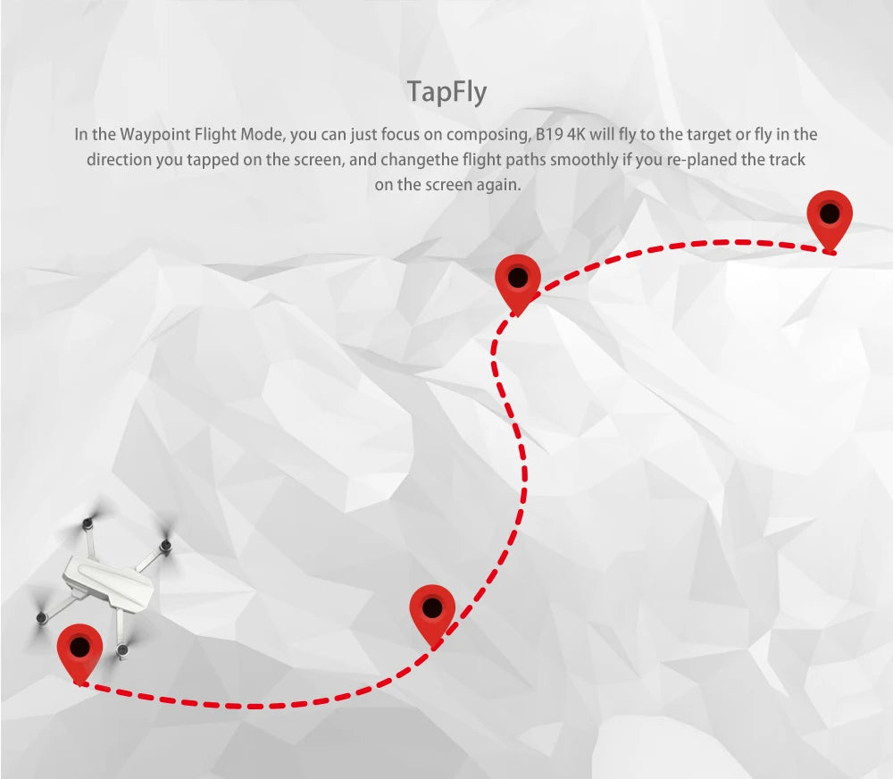 MJX B19 Drone, TapFly In the Waypoint Flight Mode, you can just focus on composing .