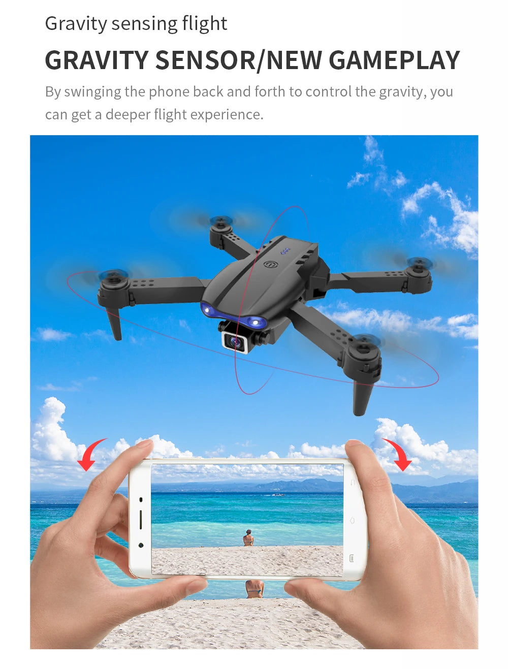 XYRC K3 Mini Drone - 4k HD Wide-Angle Dual Camera WIFI Fpv Air Pressure Altitude Hold Foldable Quadcopter RC Dron Gifts 38 XYRC K3 Mini Drone, gravity sensing flight gravity sensorinew gameplay by swinging the phone