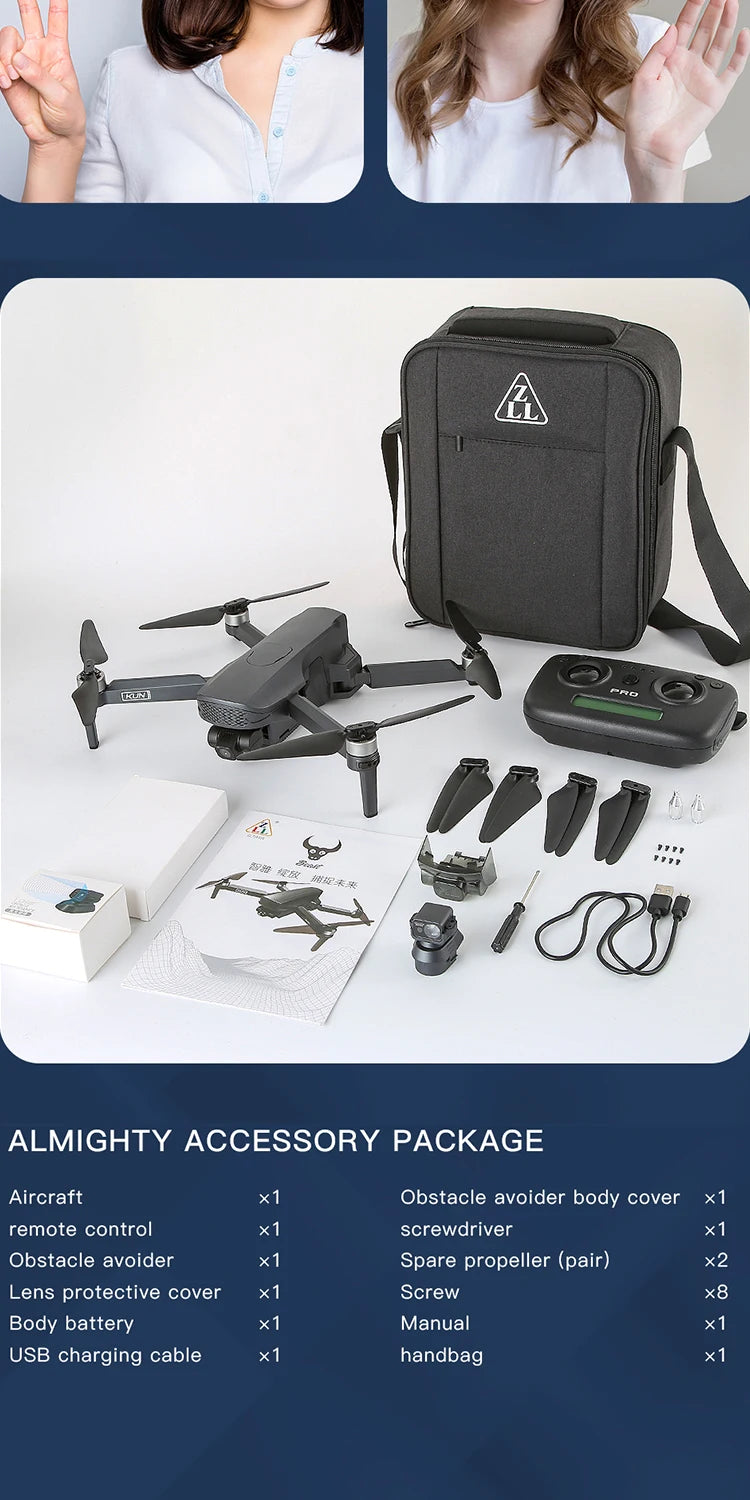 ZLL SG908 Pro - GPS Drone, accessory package includes: x1 obstacle avoider body cover x