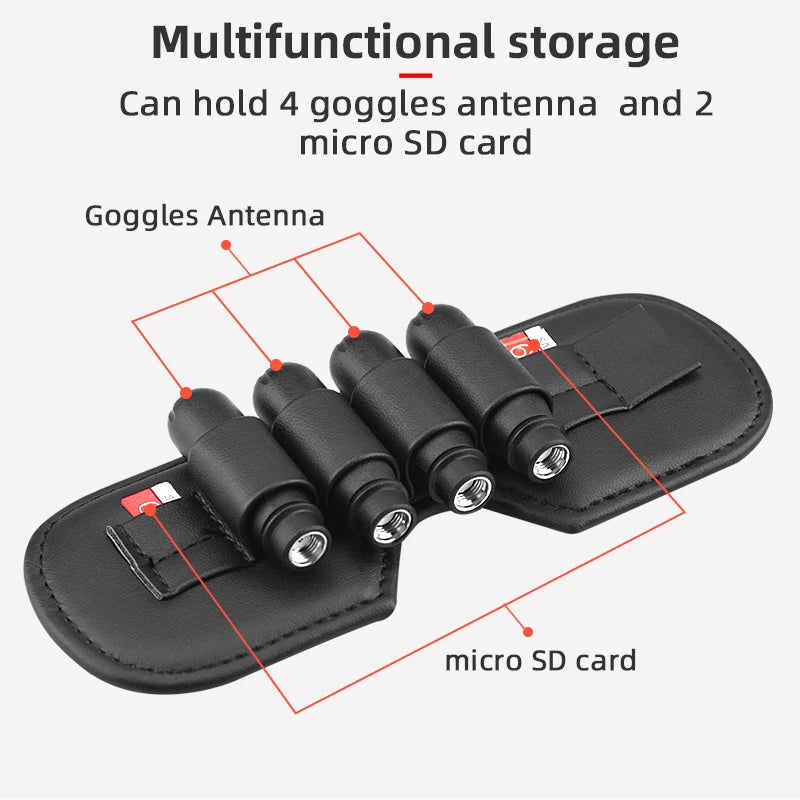 Multifunctional storage Can hold 4 goggles antenna and 2 micro SD card Goggles An