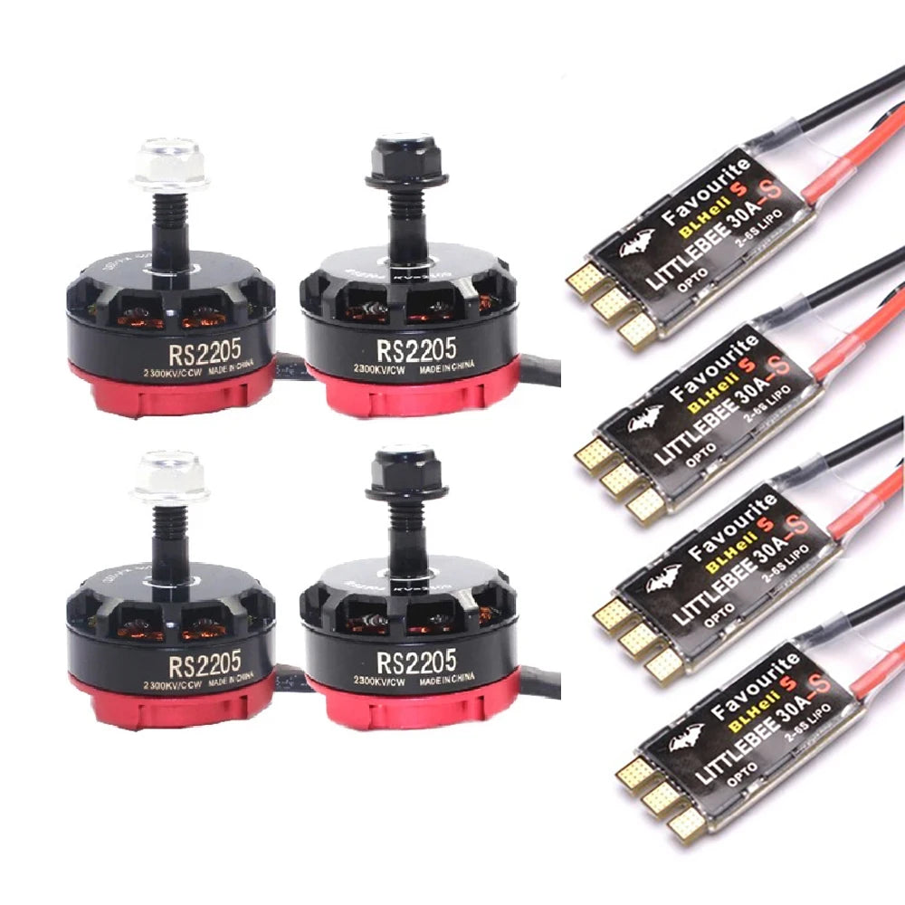 RS2205 2205 2300KV CW CCW Brushless Motor With LittleBee 20A/30A BLHeli_S ESC for FPV RC QAV250 210mm Racing Drone Multicopter 18 Opto Favourite RS2205 Wnenet Wadeing Dlh