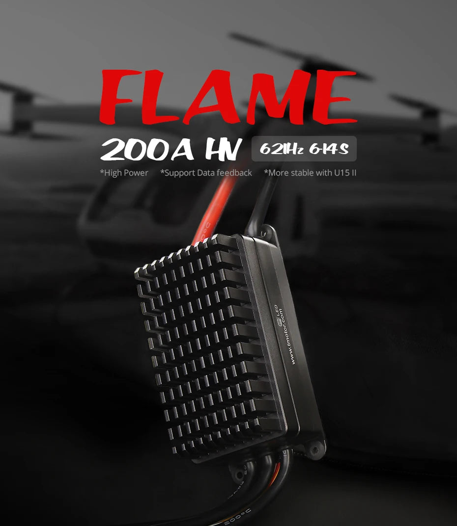 T-MOTOR Flame 200A ESC, #High Power #Support Data feedback *More stable with U15 Il 9