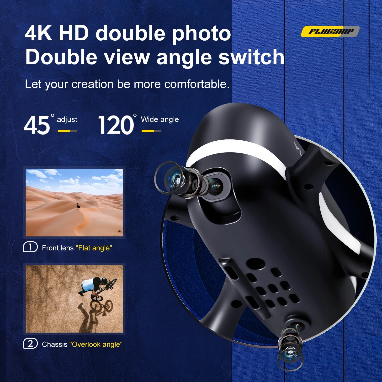 S88 Drone - 4K HD Dual Camera With FPV Optical Flow Positioning RC Helicopter Quadcopter 13 S88 Drone, flaeghip double view angle switch lets your creation be more comfortable