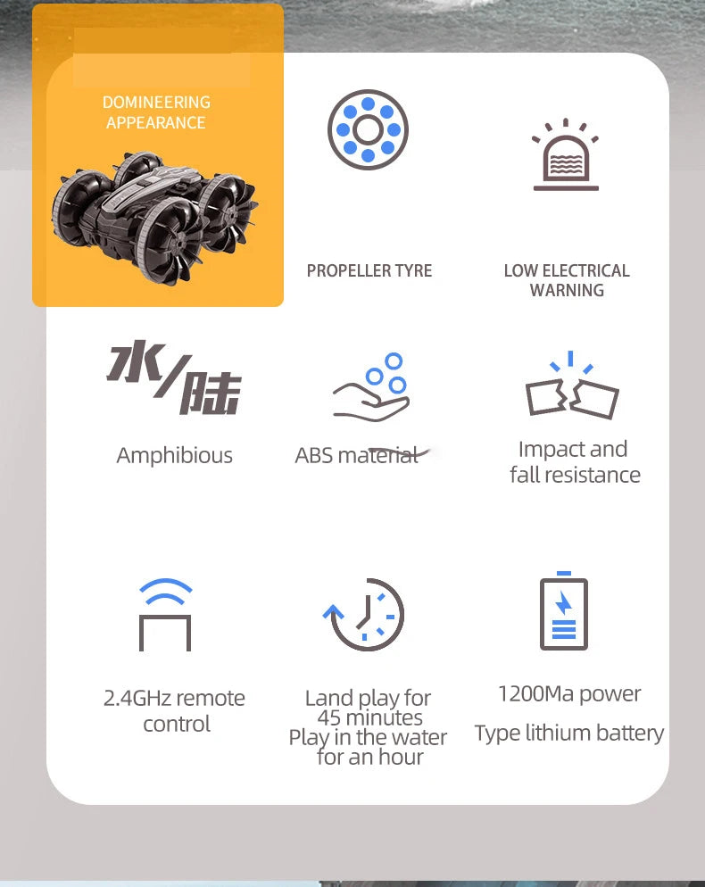 Newest High-tech Remote Control Car, DOMINEERING APPEARANCE PROPELLER TYRE LOW EL