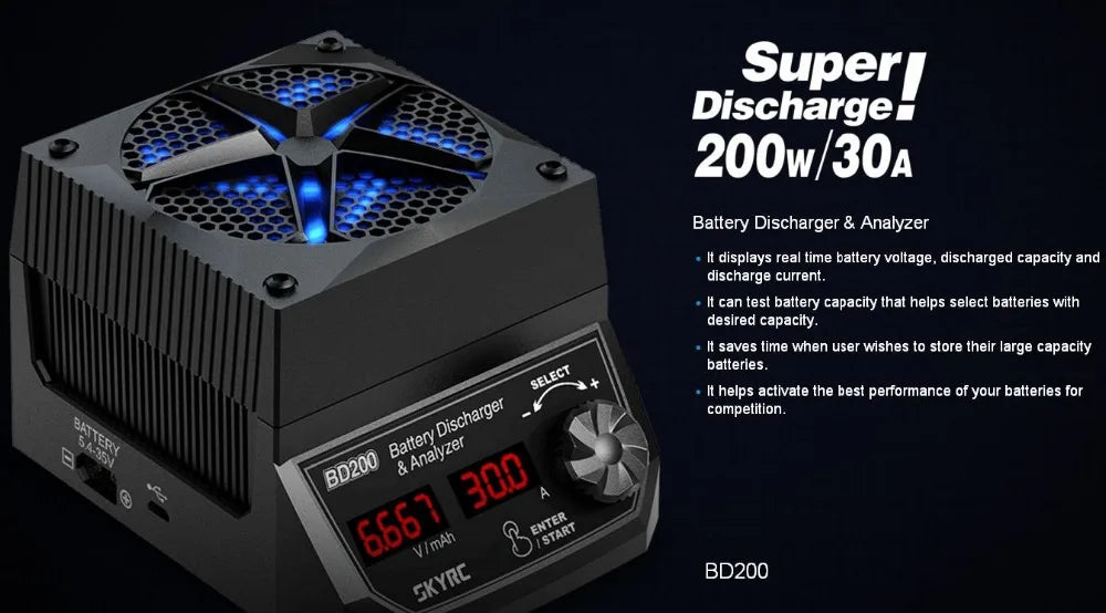 SKYRC BD200, DisSuaeel 200w/304 Battery Discharger & Analy