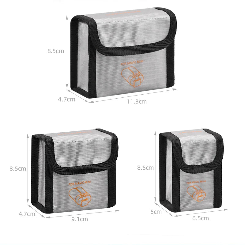 Battery Safe Bag Explosion-Proof Lipo Safety Guard Carrying Cover Storage Case for DJI Mavic Mini/Mini 2/SE Drone Accessories 9 8.Scm 4.7cm 11.3cm 9.Icm 6.Sc