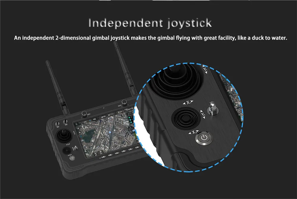 independent gimbal joystick makes the flying with great facility, like a duck to