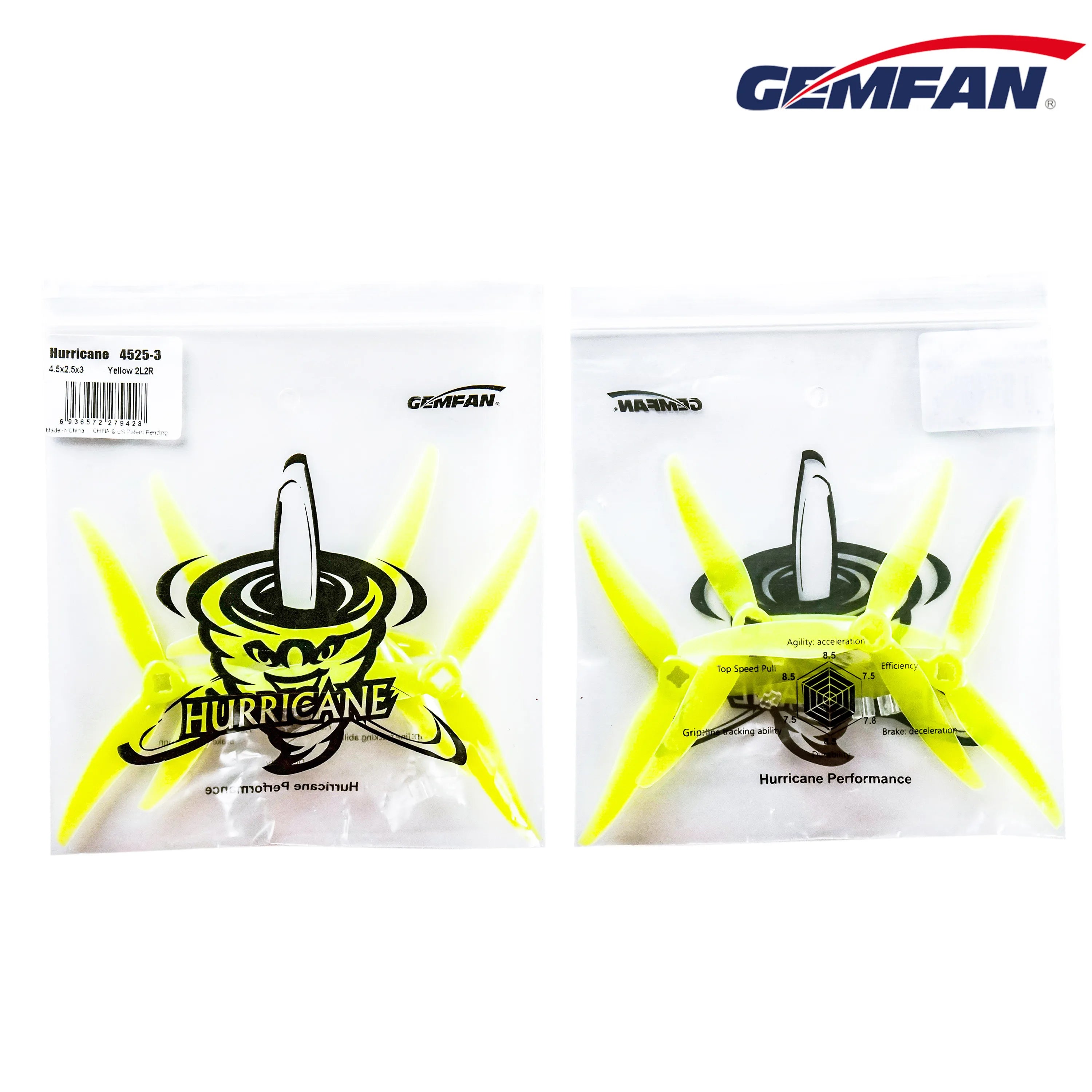 GZMIFAN Hurricane 4525-3 4.5x2.5x3 Yellow 2LZ