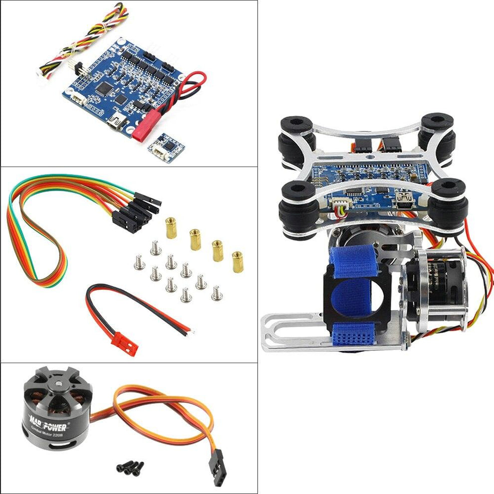 2-Axis Brushless Gimbal Camera Frame(160G)+2pcs 2208 Motors+BGC 3.0 Br ...