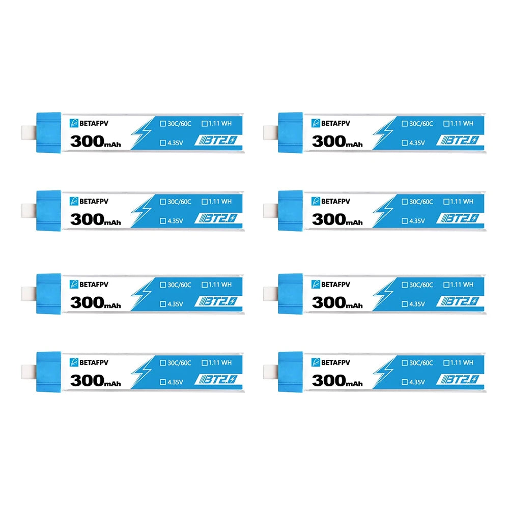 8PCS BETAFPV Drone Battery, 300mah is perfect for Cetus FPV Kit, and 450ma