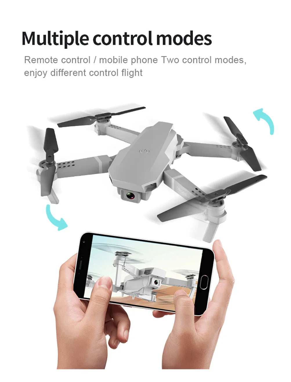 E59 Drone, multiple control modes remote control mobile phone two control modes, enjoy different control