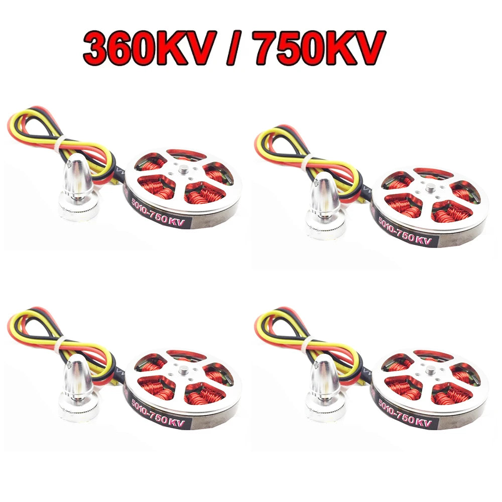 4PCS/lot High quality Mitoot 5010 360KV/750KV High Torque Brushless Motors For Rc Four-axis six-axis multi-rotor aircraft 9 2.Rear threaded mounting holes with both 16 mm and 19mm hole spacings