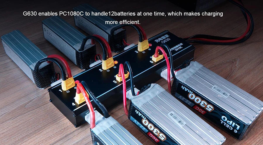 SKYRC G630 Charging Hub - Charging Management System Paired PC1080 Charger for UAV/Agricultural Drone Batteries 6 in 1 12 SKYRC G630 Charging Hub