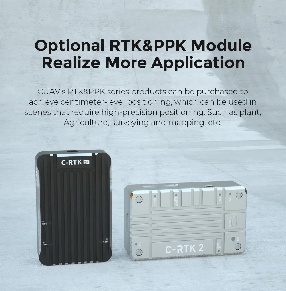 CUAV's RTK&PPK series products can be purchased to achieve centi