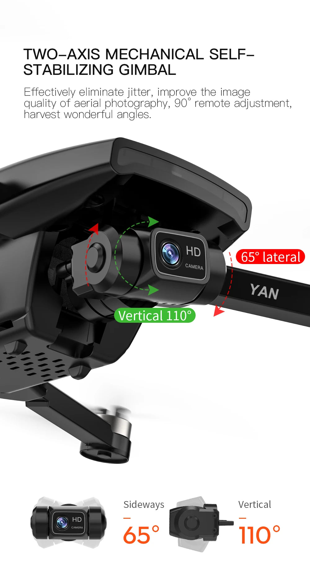 G108 Pro MAx Drone, TWO-AXIS MECHANICAL SELF_ STABILIZING