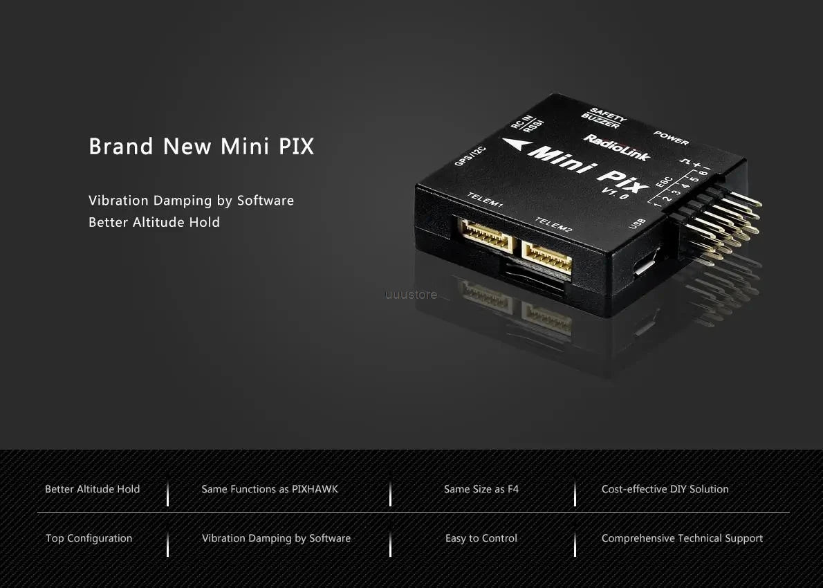 Radiolink Mini PIX M8N GPS Flight Controller , 4 Brand New Mini PIX 4 4 Vibration Damping by Software 74 Better