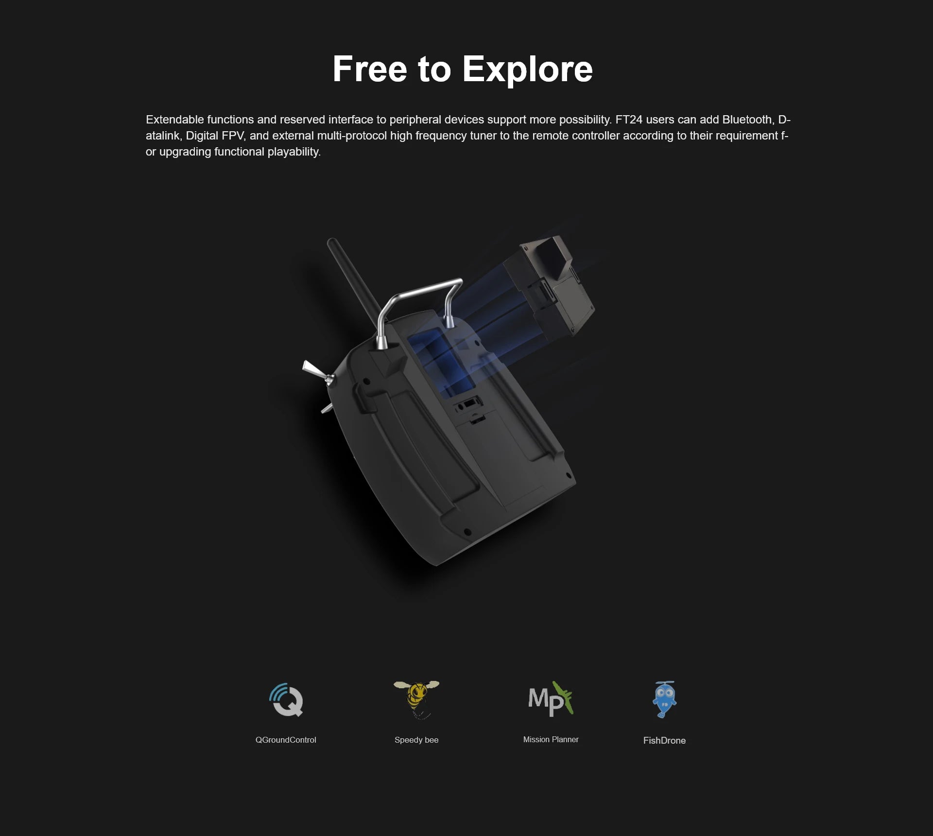 SIYI FT24 Transmitter, FT24 users can add Bluetooth, D- atalink, Digital FPV,