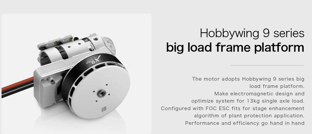 Hobbywing X9 plus Power system - 9260 motor. Hobbywing X9 plus Power system. motor adopts Hobbywing 9 series big load frame platform . make electromagnetic design and optimize system
