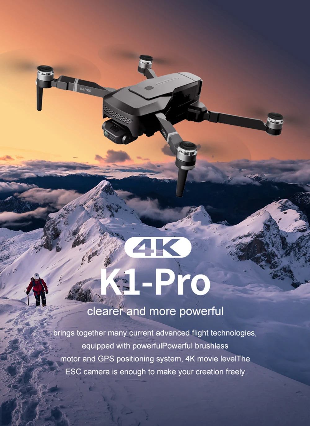 VISUO ZEN K1 PRO Drone, 4K Kl-Pro clearer and more powerful brings together many current advanced flight technologies 